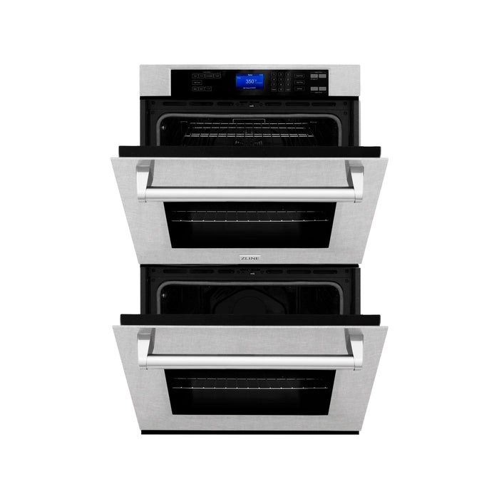ZLINE Kitchen Appliance Packages ZLINE Appliance Package - 30" Professional Double Wall Oven, 36" Rangetop, Over The Range Convection Microwave In DuraSnow® Stainless Steel, 3KP-RTSOTR30-AWD
