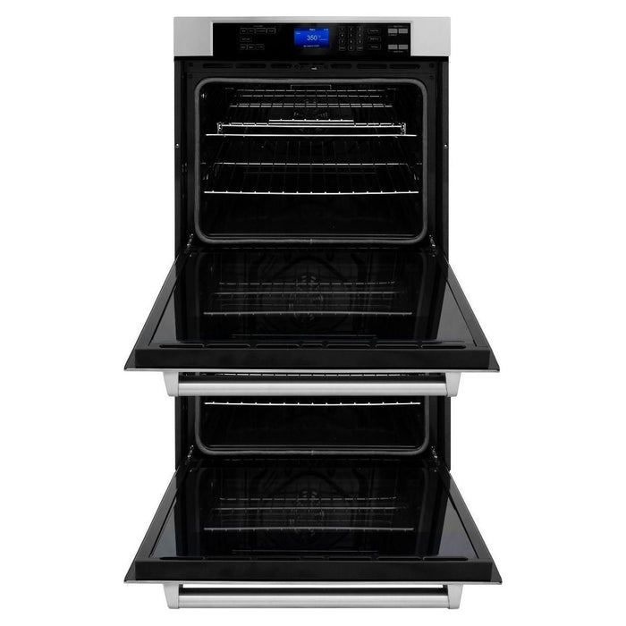 ZLINE Appliance Package - 30" Professional Double Wall Oven, 48" Rangetop, Range Hood In Stainless Steel, 3KP-RTRH48-AWD