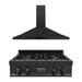 ZLINE Appliance Package - 30" Rangetop With 4 Gas Burners, Range Hood In Black Stainless Steel, 2KP-RTBRH30