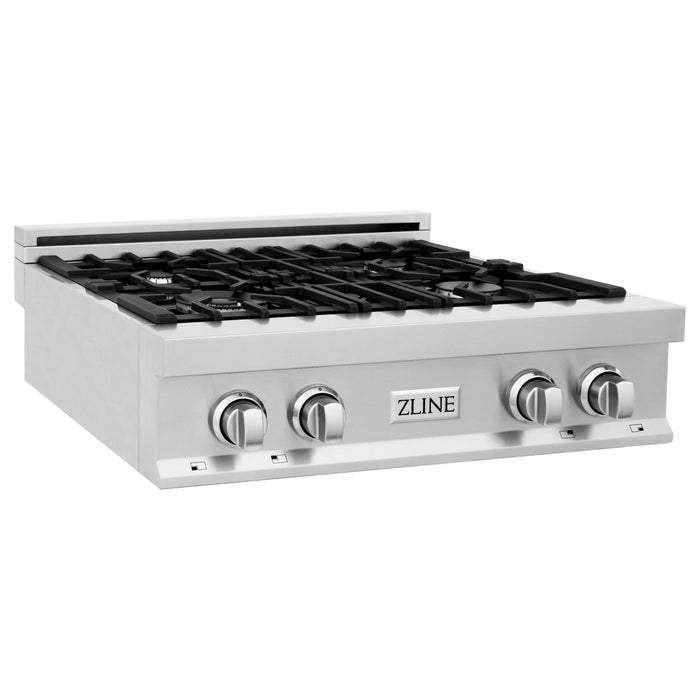 ZLINE Kitchen Appliance Packages ZLINE Appliance Package - 30" Rangetop With 4 Gas Burners, Range Hood In Stainless Steel, 2KP-RTRH30