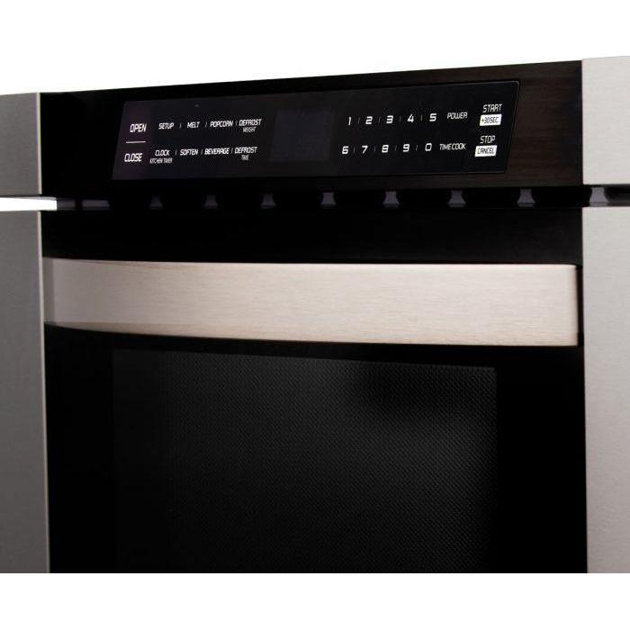 ZLINE Appliance Package - 36 In. Dual Fuel Range, Range Hood, Microwave Drawer, Dishwasher, Refrigerator with Water and Ice Dispenser, 5KPRW-RARH36-MWDWV