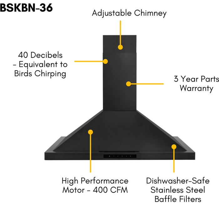 ZLINE Appliance Package - 36 In. Gas Range, Range Hood, Dishwasher in Black Stainless Steel, 3KP-RGBRH36-DWV