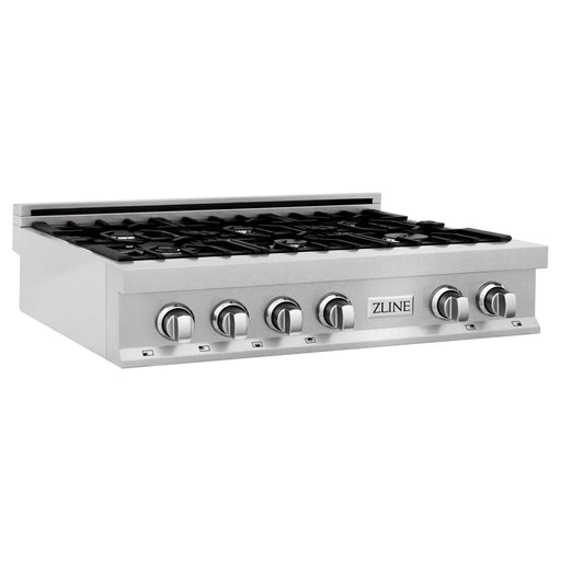 ZLINE Kitchen Appliance Packages ZLINE Appliance Package - 36" Rangetop With 6 Gas Burners, Range Hood in DuraSnow® Stainless Steel, 2KP-RTSRH36