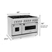 ZLINE Appliance Package - 48 in. Dual Fuel Range, Range Hood, Microwave Drawer, Dishwasher, Refrigerator with Water and Ice Dispenser, 5KPRW-RARH48-MWDWV