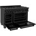 ZLINE Kitchen Appliance Packages ZLINE Appliance Package - 48 In. Dual Fuel Range with Brass Burners, Microwave Oven, Range Hood in Black Stainless Steel, 3KP-RABRHMWO-48