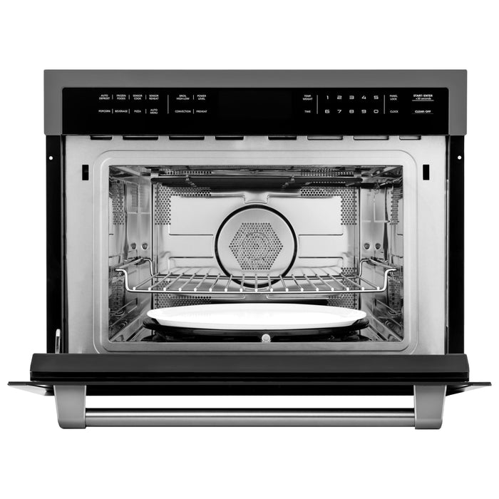ZLINE Kitchen Appliance Packages ZLINE Appliance Package - 48 In. Dual Fuel Range with Brass Burners, Microwave Oven, Range Hood in Black Stainless Steel, 3KP-RABRHMWO-48