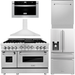 ZLINE Appliance Package - 48 In. Gas Range, Range Hood, Microwave Drawer, Refrigerator with Water and Ice Dispenser and Dishwasher in Stainless Steel, 5KPRW-RGRH48-MWDWV