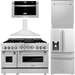 ZLINE Kitchen Appliance Packages ZLINE Appliance Package - 48 In. Gas Range, Range Hood, Microwave Drawer, Refrigerator with Water and Ice Dispenser and Dishwasher in Stainless Steel, 5KPRW-RGRH48-MWDWV