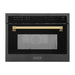 ZLINE Autograph 24" Built-in Convection Microwave Oven in Black Stainless Steel and Gold Accents, MWOZ-24-BS-G