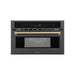 ZLINE Microwaves ZLINE Autograph 30" 1.55 cu ft. Built-in Convection Microwave Oven in Black Stainless Steel and Champagne Bronze Accents, MWOZ-30-BS-CB