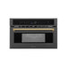 ZLINE Microwaves ZLINE Autograph 30" 1.55 cu ft. Built-in Convection Microwave Oven in Black Stainless Steel and Gold Accents, MWOZ-30-BS-G