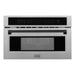 ZLINE Autograph 30" Built-in Convection Microwave Oven in DuraSnow® Stainless Steel with Matte Black Accents, MWOZ-30-SS-MB