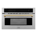 ZLINE Autograph 30" Built-in Convection Microwave Oven in Stainless Steel with Champagne Bronze Accents, MWOZ-30-CB