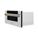 ZLINE Microwaves ZLINE Autograph 30 In. 1.2 cu. ft. Built-In Microwave Drawer In Stainless Steel With Champagne Bronze Accents, MWDZ-30-CB