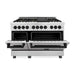 ZLINE Autograph 48 in. Range with Gas Burner and Electric Oven In DuraSnow Stainless Steel with Matte Black Accents RASZ-SN-48-MB