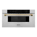 ZLINE Autograph Bronze Package - 36 in. Rangetop, 36 in. Range Hood, Dishwasher, Built-In Refrigerator, Microwave Drawer, Wall Oven