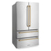 ZLINE Autograph Bronze Package - 36 in. Rangetop, 36 in. Range Hood, Dishwasher, Refrigerator, Microwave Oven