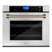 ZLINE Autograph Bronze Package - 36 in. Rangetop, 36 in. Range Hood, Dishwasher, Refrigerator, Microwave Oven, Wall Oven