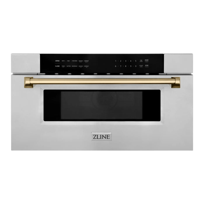 ZLINE Kitchen Appliance Packages ZLINE Autograph Bronze Package - 36" Rangetop, 36" Range Hood, Dishwasher, Refrigerator, Microwave Drawer, Wall Oven