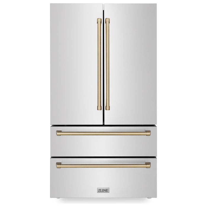 ZLINE Kitchen Appliance Packages ZLINE Autograph Bronze Package - 36" Rangetop, 36" Range Hood, Dishwasher, Refrigerator, Microwave Oven, Wall Oven