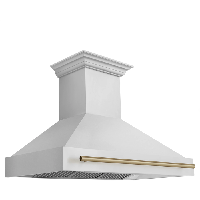 ZLINE Autograph Bronze Package - 48 in. Rangetop, 48 in. Range Hood, Dishwasher, Refrigerator, Microwave Drawer