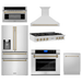 ZLINE Autograph Bronze Package - 48 in. Rangetop, 48 in. Range Hood, Dishwasher, Refrigerator with External Water and Ice Dispenser, Microwave Oven, Wall Oven