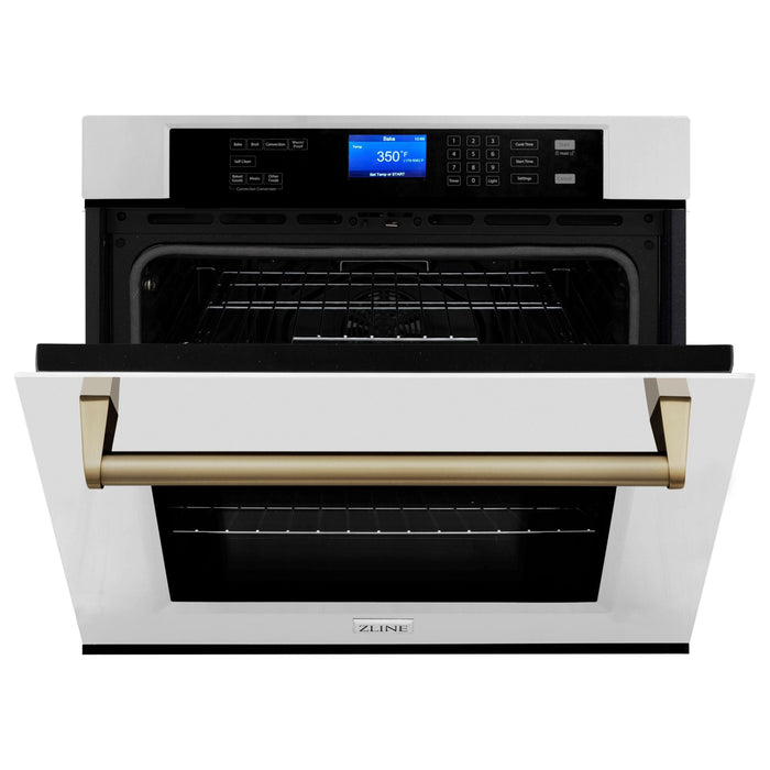 ZLINE Kitchen Appliance Packages ZLINE Autograph Bronze Package - 48" Rangetop, 48" Range Hood, Dishwasher, Refrigerator with External Water and Ice Dispenser, Microwave Drawer, Wall Oven