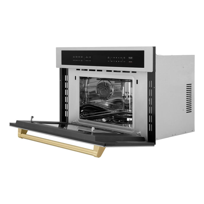 ZLINE Kitchen Appliance Packages ZLINE Autograph Bronze Package - 48" Rangetop, 48" Range Hood, Dishwasher, Refrigerator with External Water and Ice Dispenser, Microwave Oven
