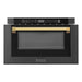 ZLINE Autograph Edition 24" 1.2 cu. ft. Built-in Microwave Drawer in Black Stainless Steel and Gold Accents, MWDZ-1-BS-H-G