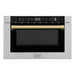 ZLINE Autograph Edition 24" 1.2 cu. ft. Built-in Microwave Drawer with a Traditional Handle In Stainless Steel and Gold Accents MWDZ-1-H-G