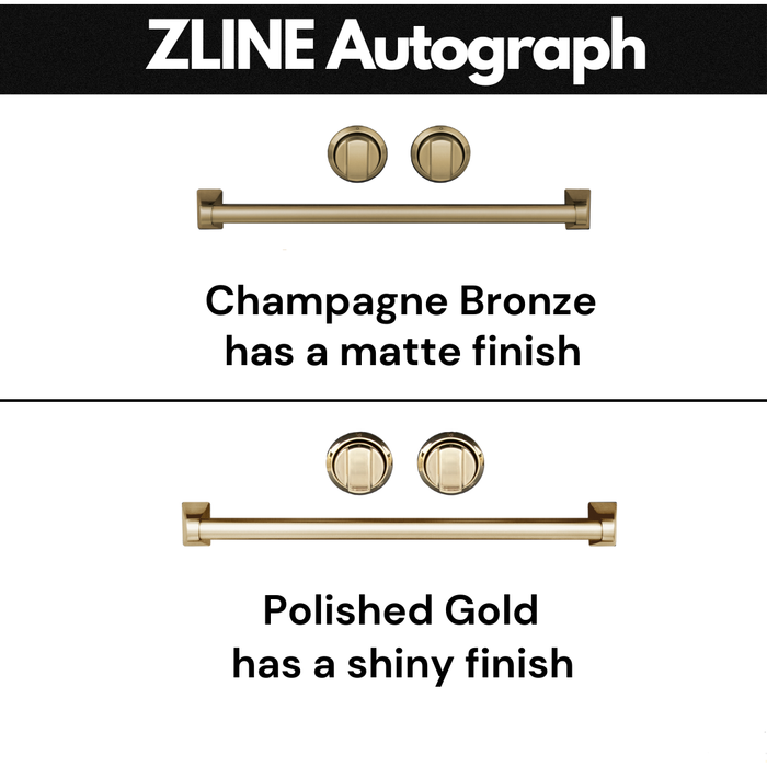 ZLINE Autograph Edition 24 in. Range with Gas Burner and Gas Oven in DuraSnow® Stainless Steel with Champagne Bronze Accents, RGSZ-SN-24-CB