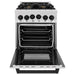 ZLINE Autograph Edition 24 in. Range with Gas Burner and Gas Oven in DuraSnow® Stainless Steel with Matte Black Accents, RGSZ-SN-24-MB