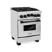 ZLINE Autograph Edition 24 in. Range with Gas Burner and Gas Oven in Stainless Steel with Matte Black Accents, RGZ-24-MB