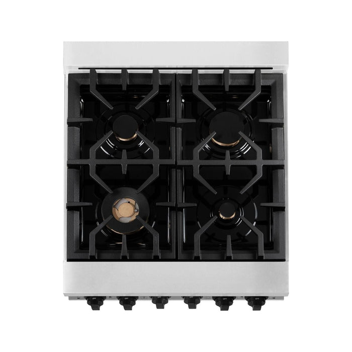 ZLINE Autograph Edition 24 in. Range with Gas Burner and Gas Oven in Stainless Steel with Matte Black Accents, RGZ-24-MB