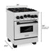 ZLINE Ranges ZLINE Autograph Edition 24 in. Range with Gas Burner and Gas Oven in Stainless Steel with Matte Black Accents, RGZ-24-MB