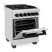 ZLINE Autograph Edition 24-Inch 2.8 cu. ft. Dual Fuel Range with Gas Stove and Electric Oven in Stainless Steel with Matte Black Accents (RAZ-24-MB)