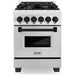 ZLINE Autograph Edition 24-Inch 2.8 cu. ft. Dual Fuel Range with Gas Stove and Electric Oven in Stainless Steel with Matte Black Accents (RAZ-24-MB)