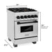 ZLINE Autograph Edition 24-Inch 2.8 cu. ft. Dual Fuel Range with Gas Stove and Electric Oven in Stainless Steel with Matte Black Accents (RAZ-24-MB)