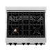 ZLINE Autograph Edition 30 in. 4.0 cu. ft. Gas Range In Stainless Steel with White Matte Door and Matte Black Accents RGZ-WM-30-MB