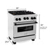 ZLINE Autograph Edition 30 in 4.0 cu. ft. Range with Gas Burner and Gas Oven In DuraSnow Stainless Steel with Matte Black Accents RGSZ-SN-30-MB