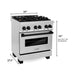 ZLINE Ranges ZLINE Autograph Edition 30-Inch 4.0 cu. ft. Dual Fuel Range with Gas Stove and Electric Oven in Stainless Steel with Matte Black Accents (RAZ-30-MB)