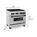 ZLINE Ranges ZLINE Autograph Edition 36 in. 4.6 cu. ft. Range with Gas Stove and Electric Oven In DuraSnow with Matte Black Accents RASZ-SN-36-MB
