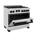 ZLINE Autograph Edition 36 in. 4.6 cu. ft. Range with Gas Stove and Gas Oven In Stainless Steel with Matte Black Accents RGZ-36-MB