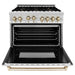 ZLINE Autograph Edition 36 in. Range with Gas Stove and Gas Oven In Stainless Steel with Gold Accents RGZ-36-G