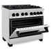 ZLINE Autograph Edition 36-Inch 4.6 cu. ft. Dual Fuel Range with Gas Stove and Electric Oven in Stainless Steel with Matte Black Accents (RAZ-36-MB)