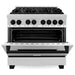 ZLINE Autograph Edition 36-Inch 4.6 cu. ft. Dual Fuel Range with Gas Stove and Electric Oven in Stainless Steel with Matte Black Accents (RAZ-36-MB)