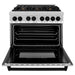 ZLINE Autograph Edition 36-Inch 4.6 cu. ft. Dual Fuel Range with Gas Stove and Electric Oven in Stainless Steel with Matte Black Accents (RAZ-36-MB)