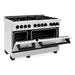 ZLINE Autograph Edition 48 in. 6.0 cu. ft. Dual Fuel Range with Gas Stove and Electric Oven In Stainless Steel with Matte Black Accents RAZ-48-MB