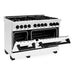 ZLINE Autograph Edition 48 in. 6.0 cu. ft. Range with Gas Stove and Electric Oven In Stainless Steel with White Matte Door and Matte Black Accents RAZ-WM-48-MB