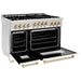 ZLINE Autograph Edition 48 Inch 6.0 cu. ft. Gas Range with White Matte Door and Gold Accents RGZ-WM-48-G